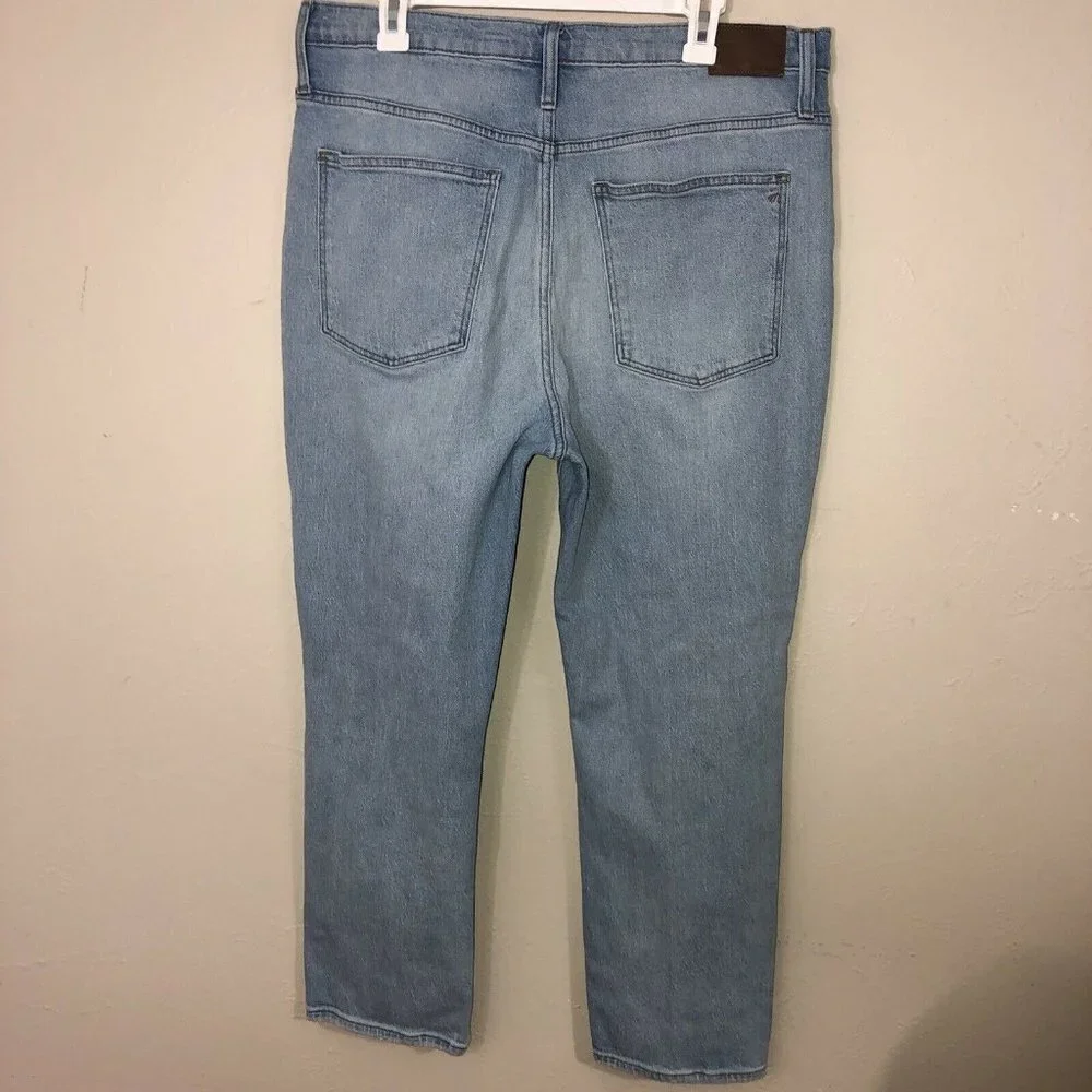 MADEWELL The Slim Boy Jean High Rise Crop Denim Light Wash Women’s Sz 32 - Picture 6 of 12